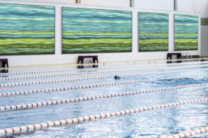 olympic swimming pool as a background