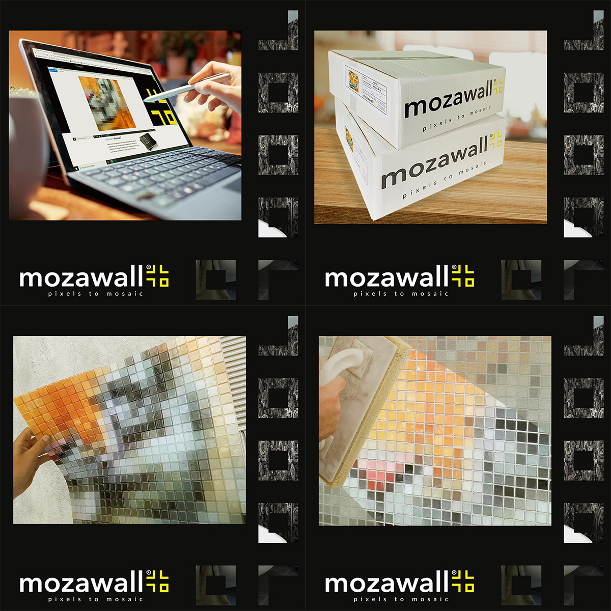 4 stappen mozawall mozaiek tegelwand